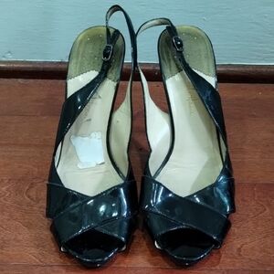 Cole Haan Black Patent Slingback Heels